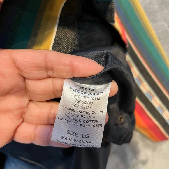 Outback Trading Company Sz‎ L Maddox Southwest Serape Cotton Zip Snap Jacket - Picture 9 of 9